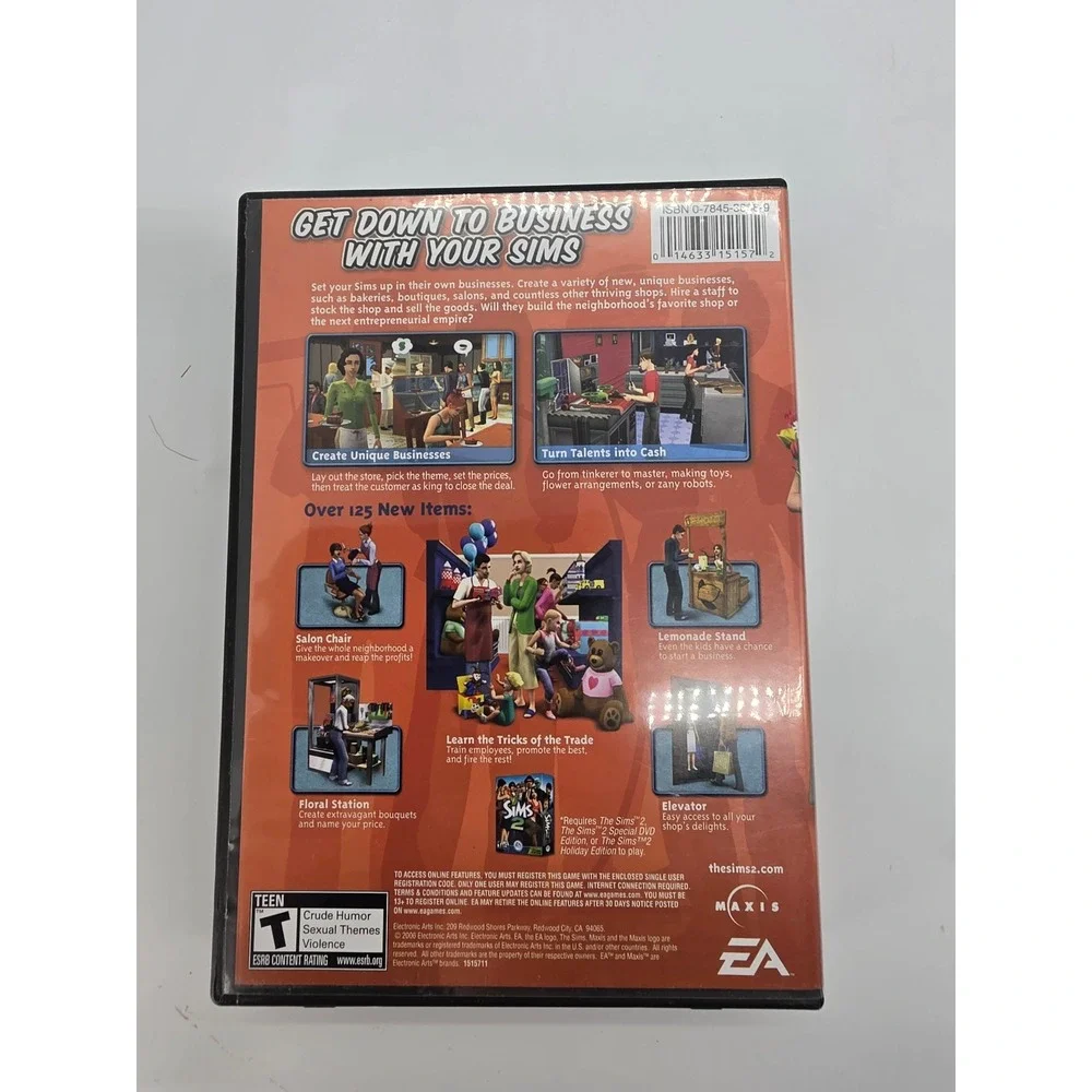 The Sims 2 Open for Business Expansion Pack PC CD-ROM EA Maxis 2006 Complete